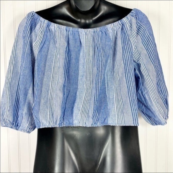 AMERICAN Eagle women’s Poet off the shoulder‎ cropped tie top xxL NWT Boho - Picture 2 of 9